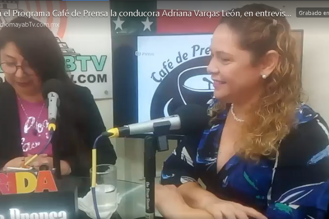 En el Programa Café de Prensa la conducora Adriana Vargas León, en entrevista a la M. en C. Ana Sofía Lázaro Salazar