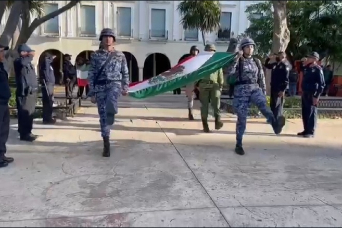 La Secretaría de la Defensa Nacional, llevaron a cabo hoy la ceremonia de nuestro lábaro Patrio