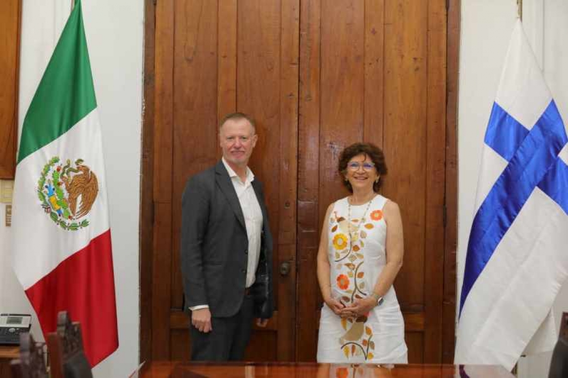 El Embajador de ese país europeo en México, Ari Mäki se reúne con la secretaria General de Gobierno, María Fritz