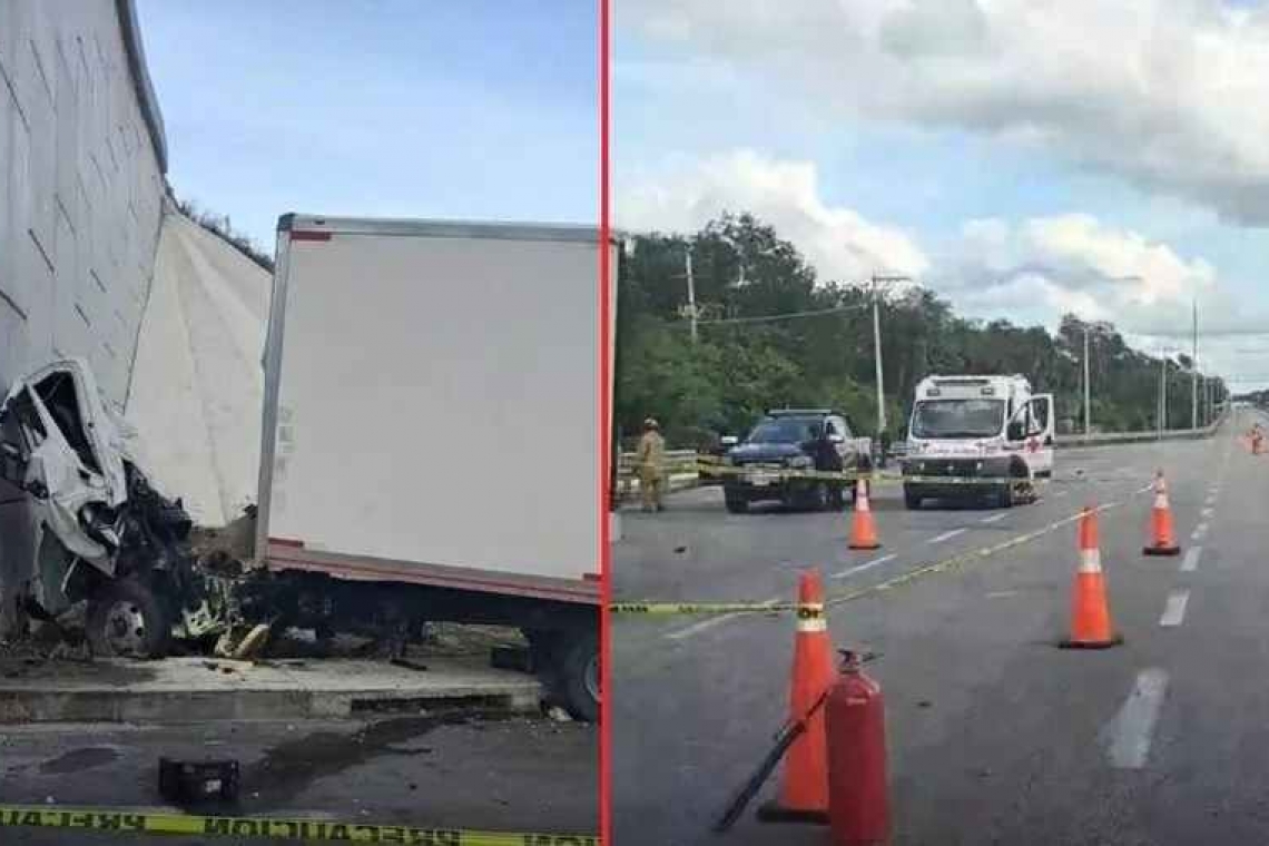 Mortal accidente en la vía de cuota Mérida – Cancún dejó dos difuntos.