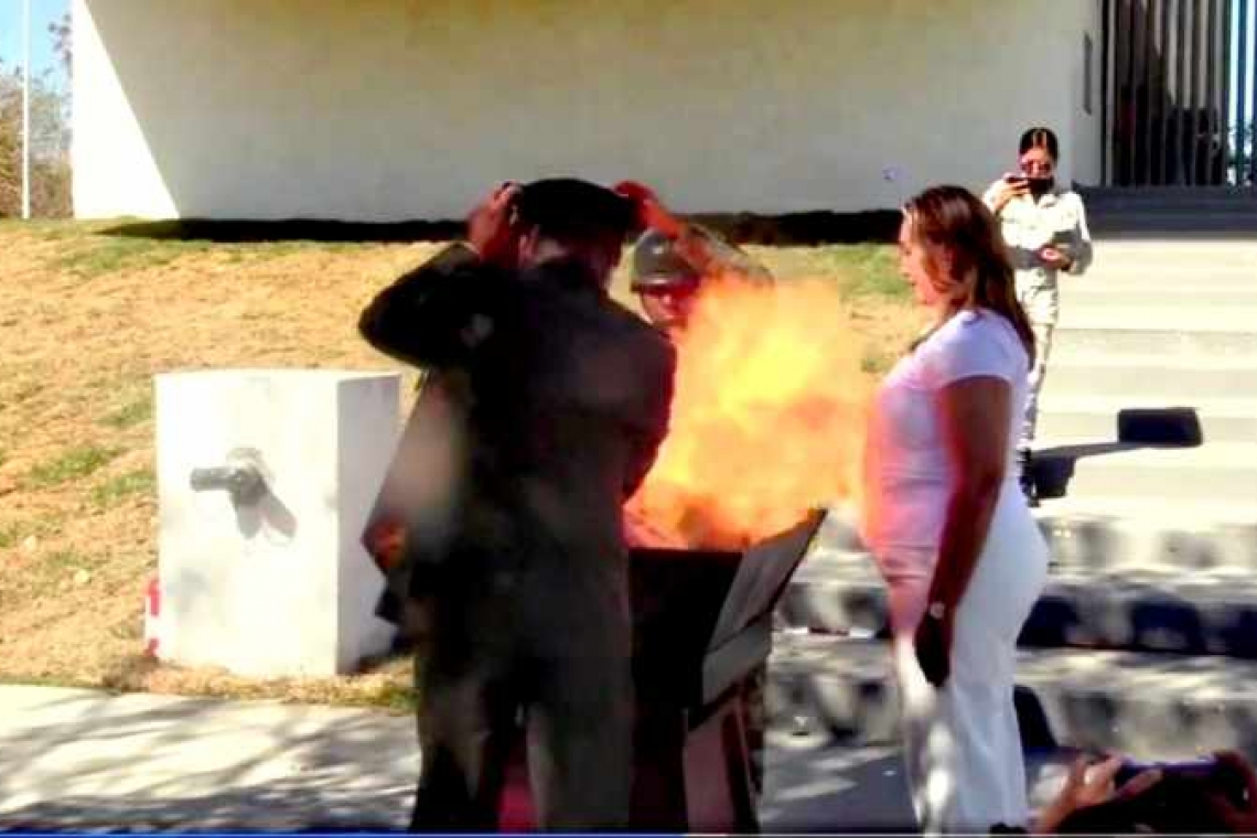 CEREMONIA DE INCINERACIÓN Y ABANDERAMIENTO DEL LÁBARO PATRIO NACIONAL EN EL CONGRESO DEL ESTADO