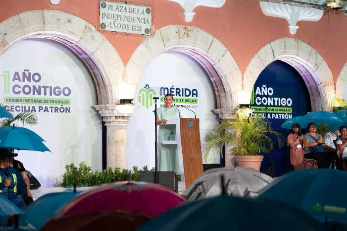Primer informe de gobierno de la alcaldesa de Mérida, Cecilia Patrón Laviada