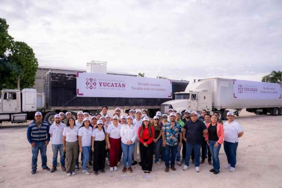 DIF Yucatán envíó de más de 20 toneladas de ayuda a comunidades damificadas por lluvias.